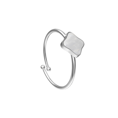 Flora Silver White Ring