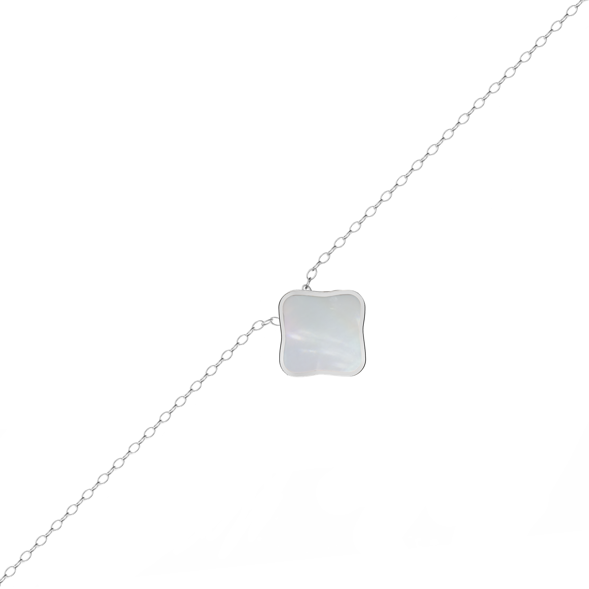 Flora Silver White Necklace