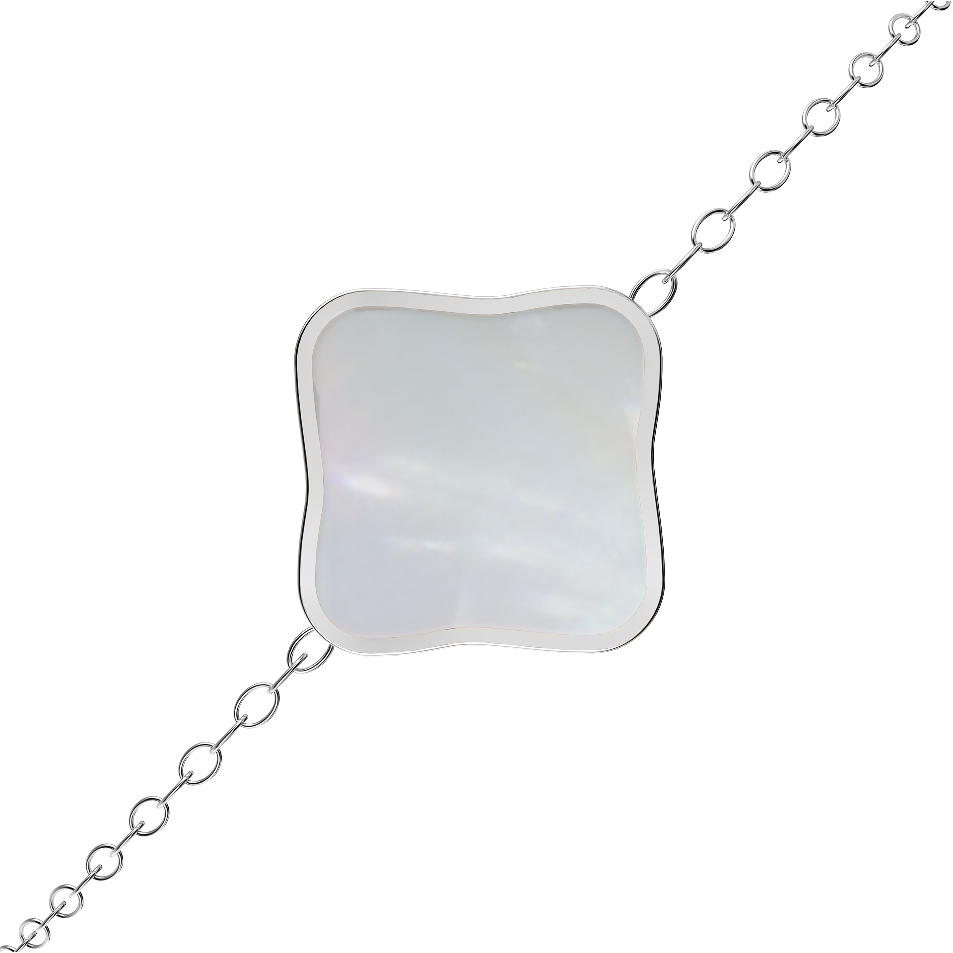 Flora Silver White Bracelet