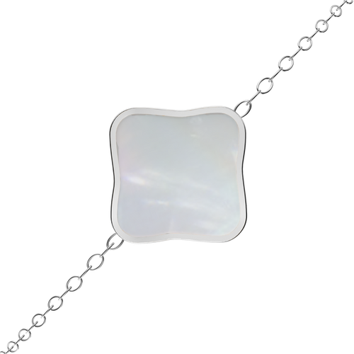 Flora Silver White Bracelet