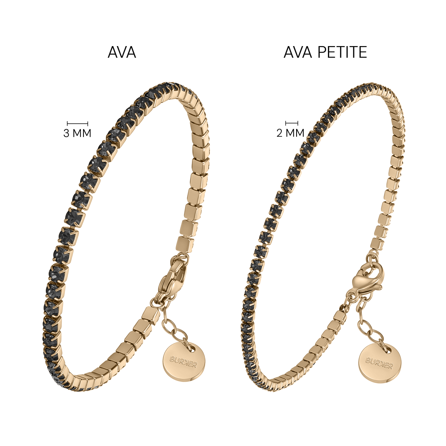 Ava Petite Gold Black Bracelet