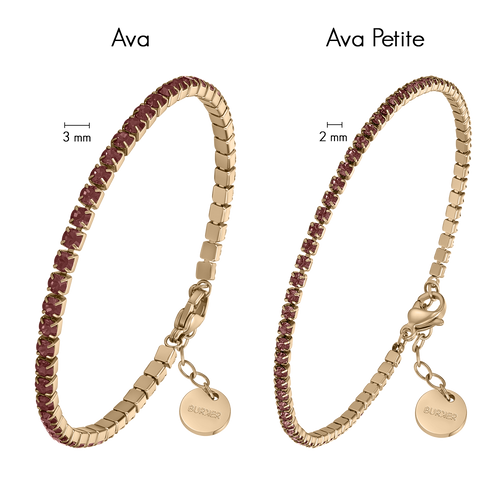 Ava Petite Gold Burgundy Bracelet