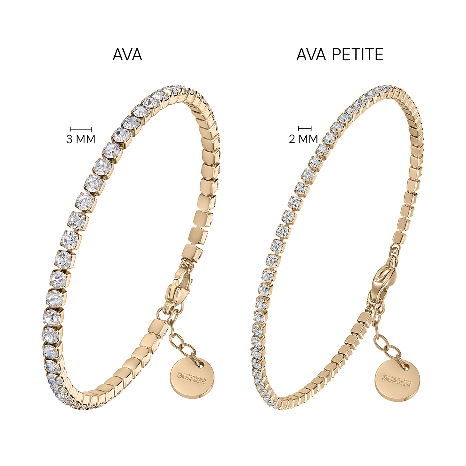 Ava Petite Gold White Bracelet