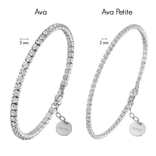 Ava Petite Silver White Bracelet