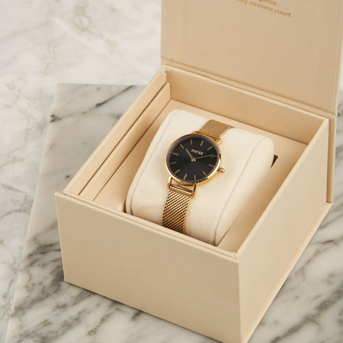 Ruby Petite Gold Black Mesh