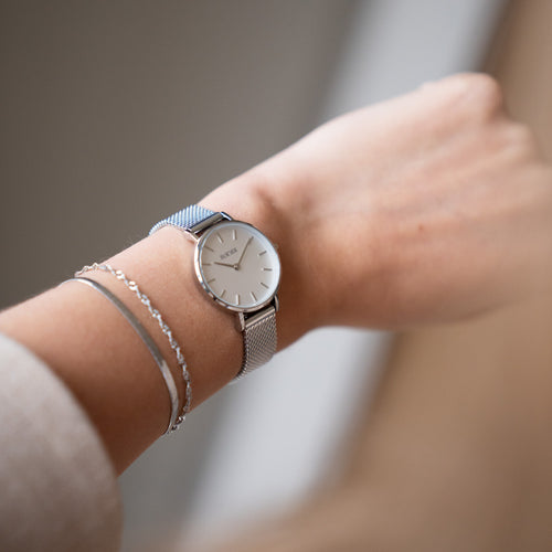 Ruby Petite Silver White Mesh