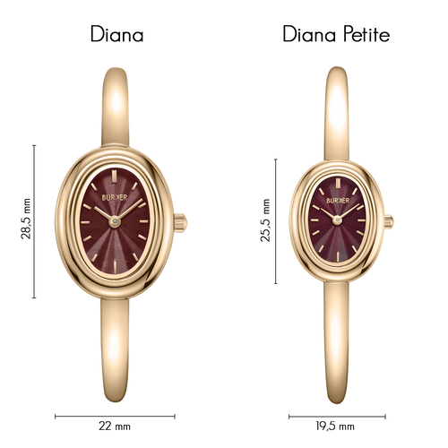 Diana Petite Gold Burgundy