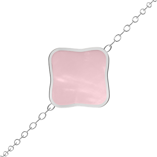 Flora Silver Pink Bracelet