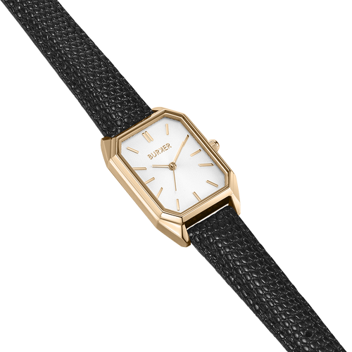 Isabell Gold Black Leather