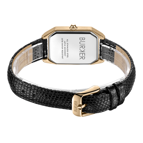 Isabell Gold Black Leather