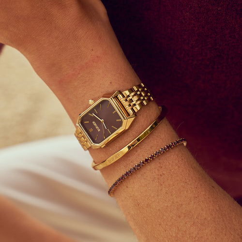 Isabell Gold Burgundy