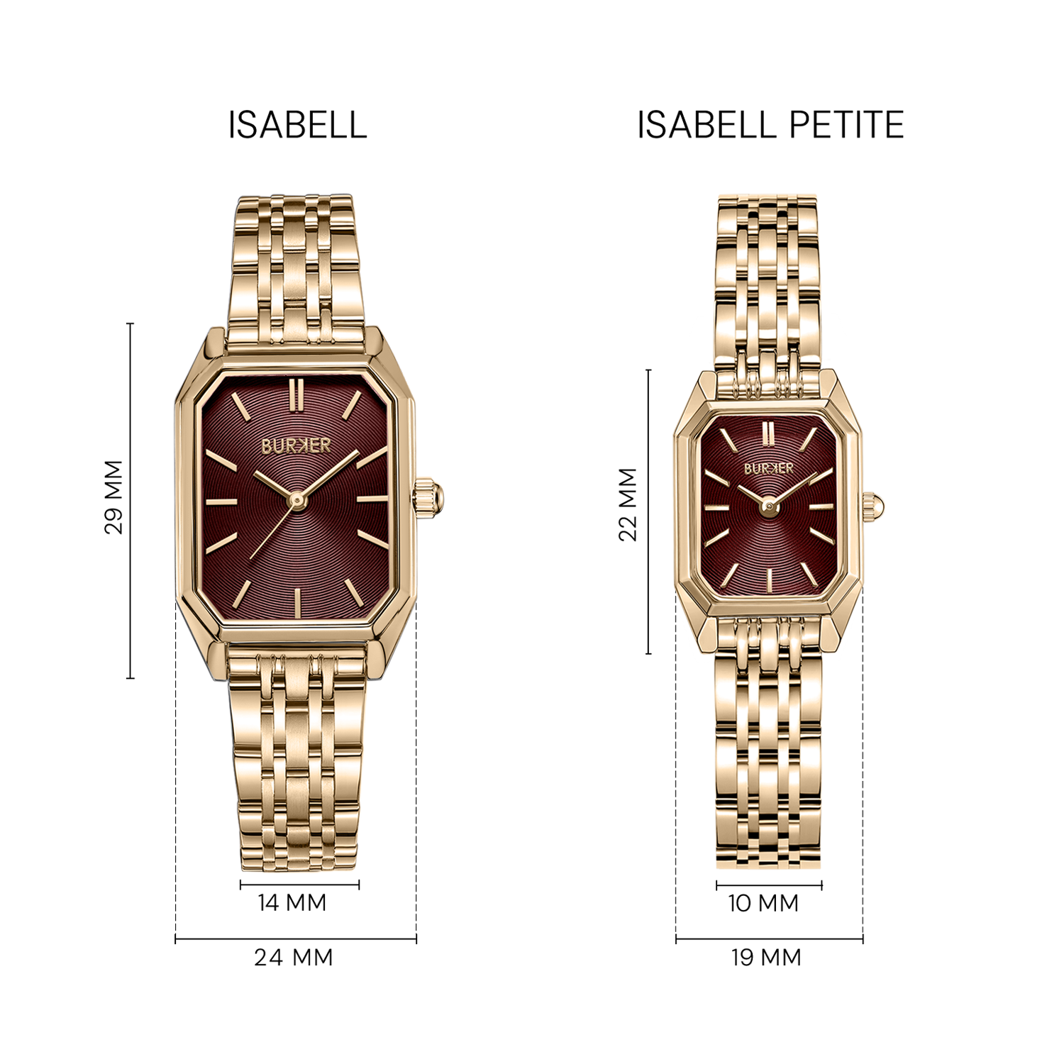 Isabell Gold Burgundy