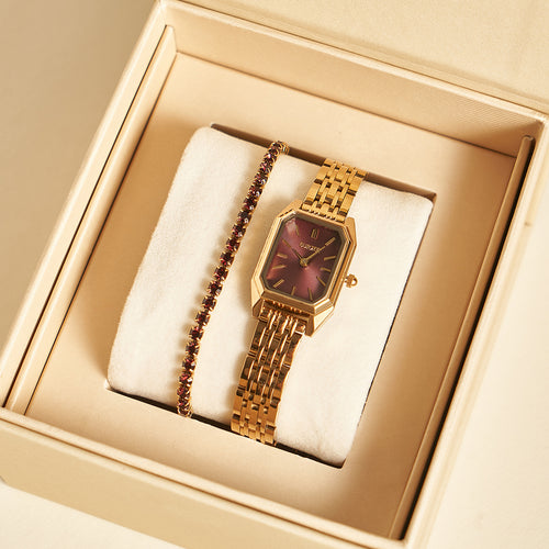 Isabell Petite Gold Burgundy