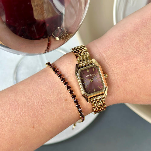 Isabell Petite Gold Burgundy