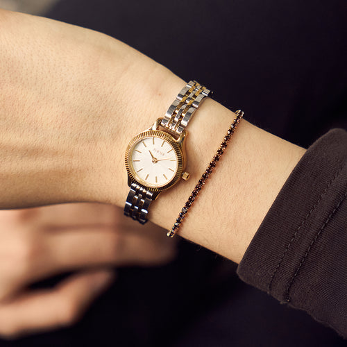 Ava Petite Gold Burgundy Bracelet