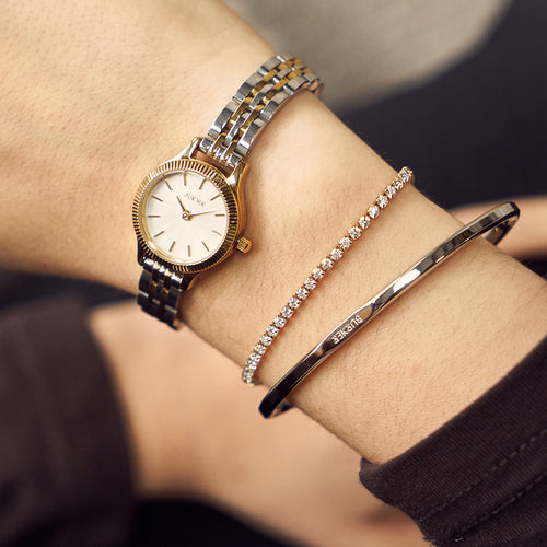 Ava Petite Gold White Bracelet