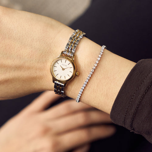 Ava Petite Silver White Bracelet