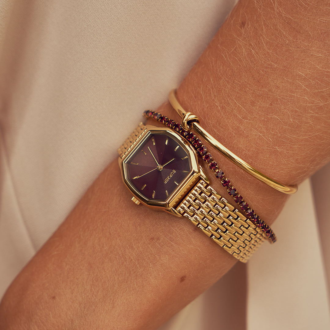 Julia Gold Burgundy