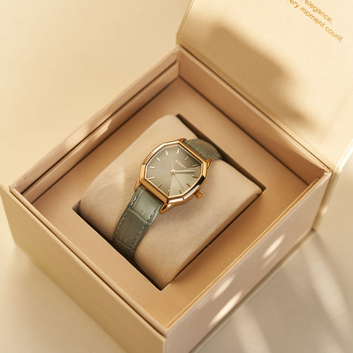 Julia Gold Grey Leather