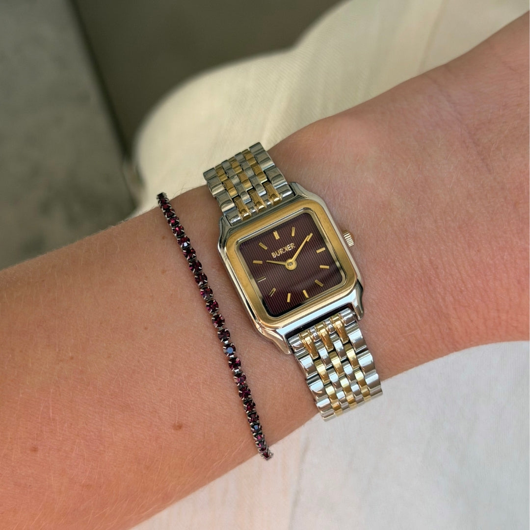 Macy Petite Gold Silver Burgundy