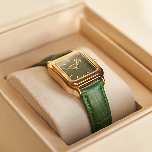 Macy Gold Green Leather