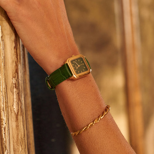 Macy Gold Green Leather