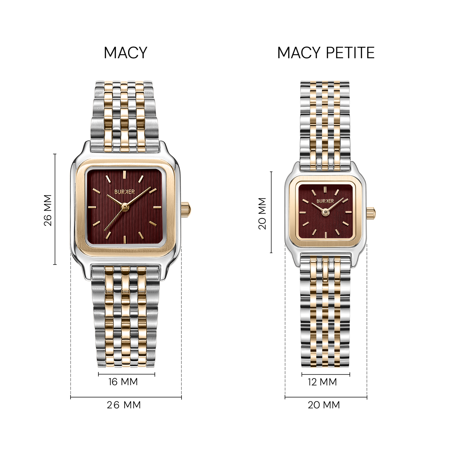 Macy Petite Gold Silver Burgundy