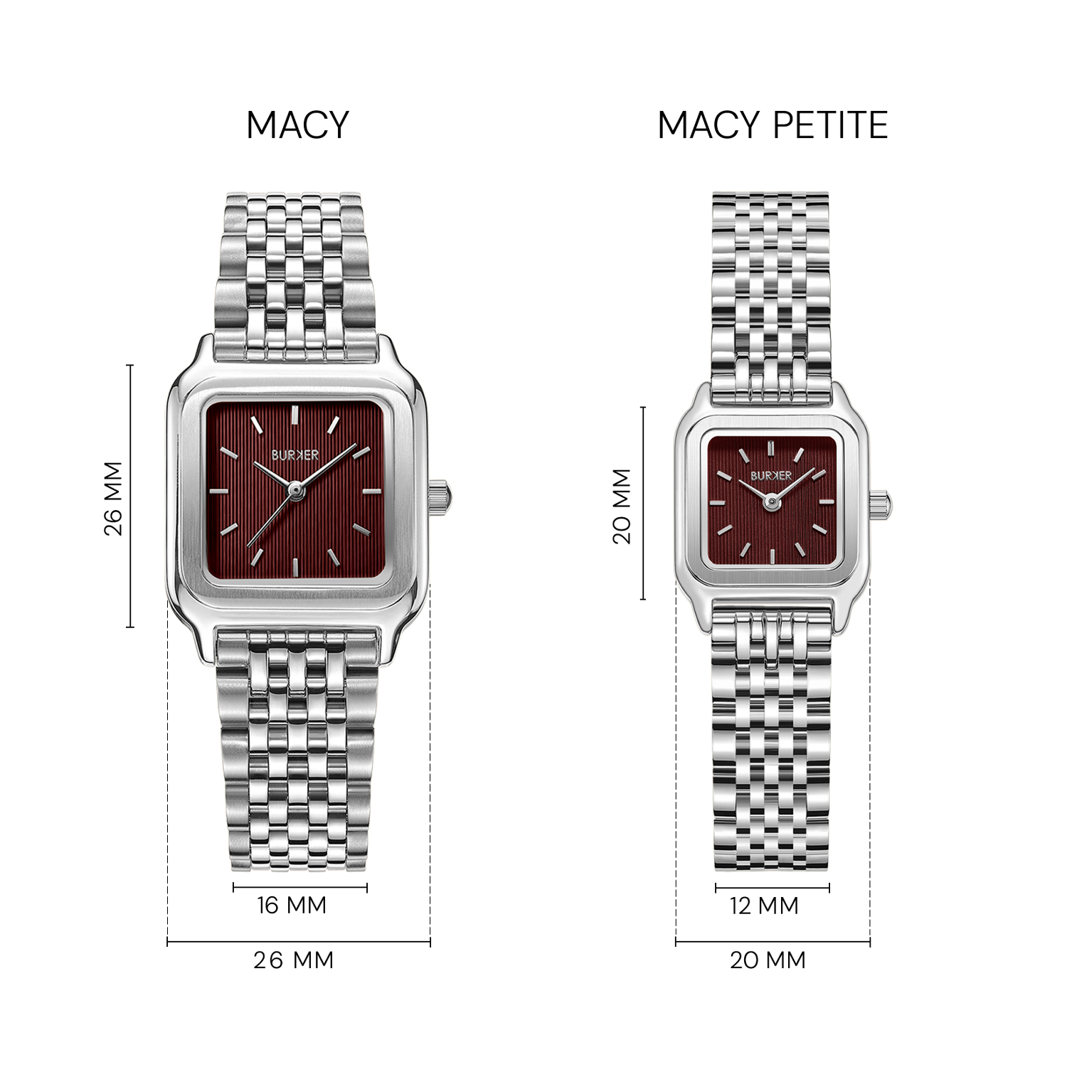 Macy Petite Silver Burgundy