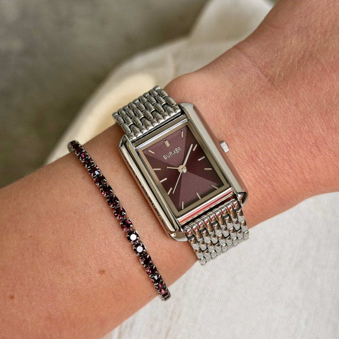Olivia Silver Burgundy