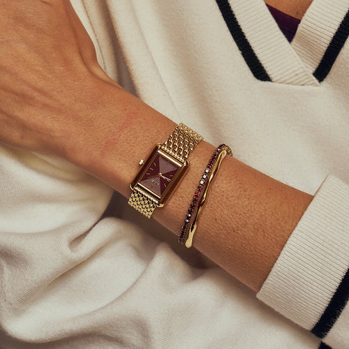 Olivia Gold Burgundy