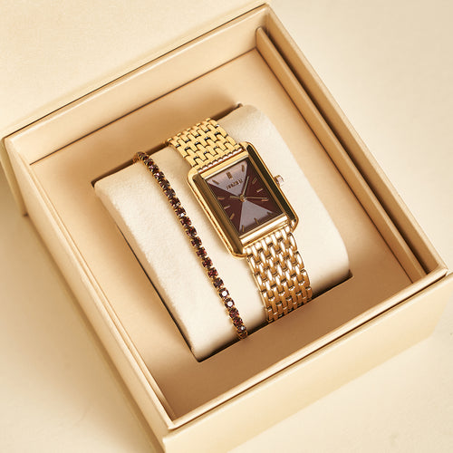 Olivia Gold Burgundy