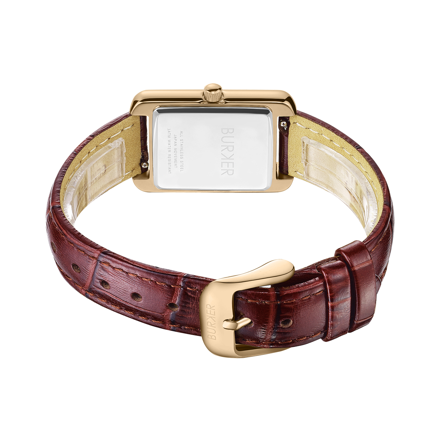 Olivia Gold Burgundy Leather