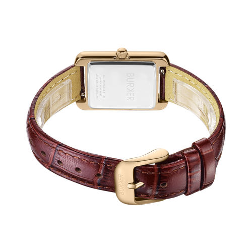 Olivia Gold Burgundy Leather