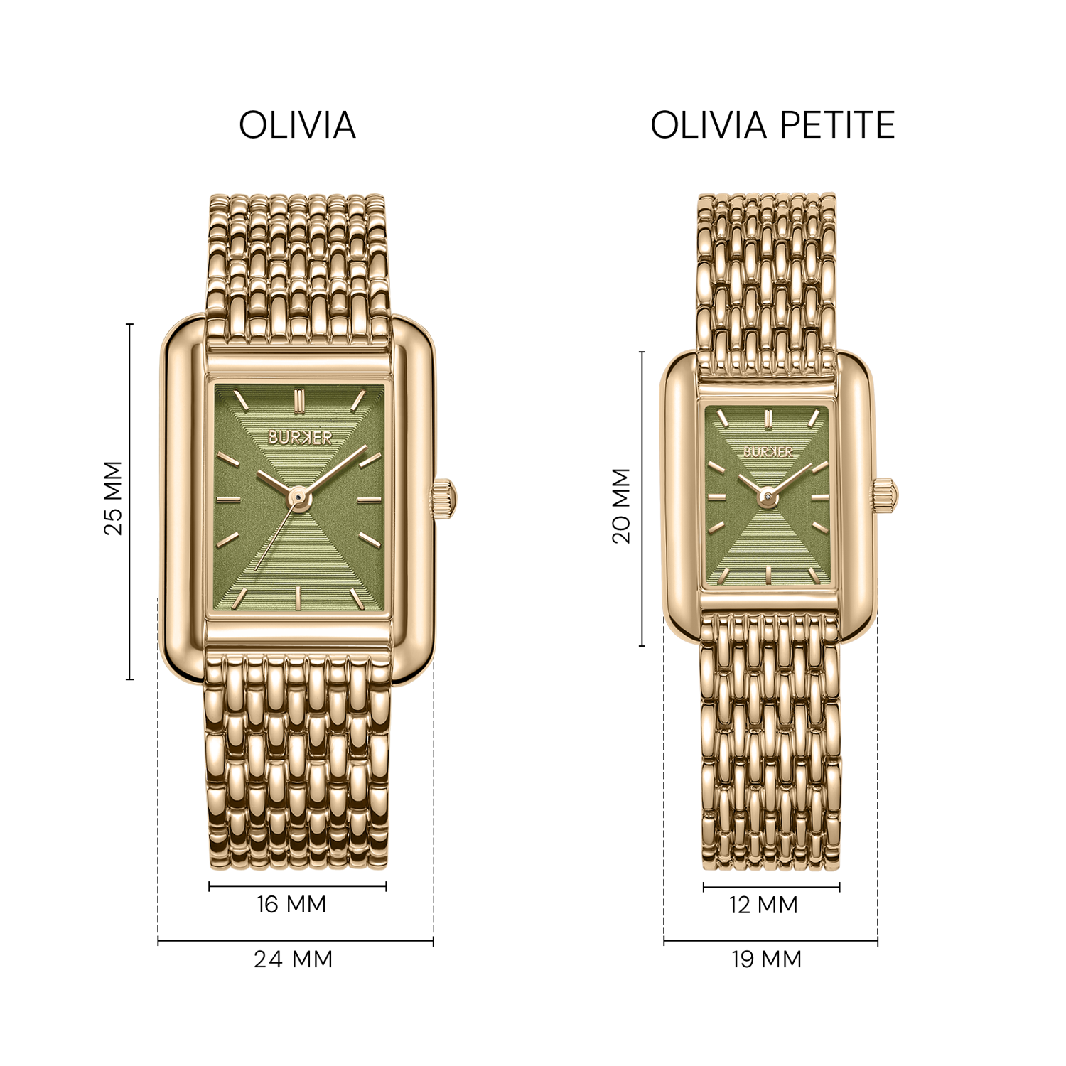 Olivia Gold Olive Green