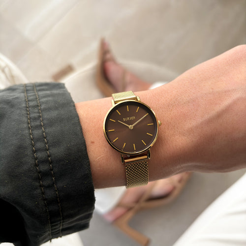 Ruby Petite Gold Brown Mesh