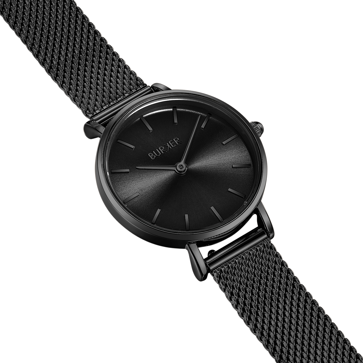 Watches Black Mesh Uhr Traveler Watch With Steel Mesh Band Gun