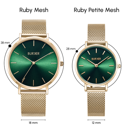 Ruby Petite Gold Green Mesh