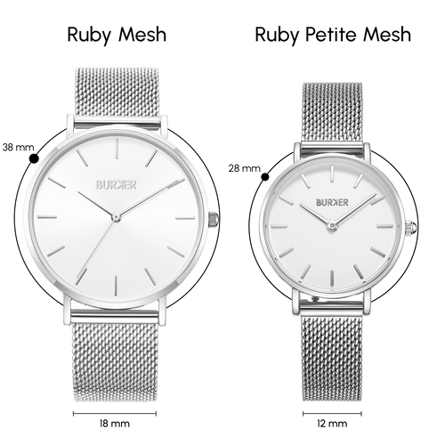 Ruby Petite Silver White Mesh