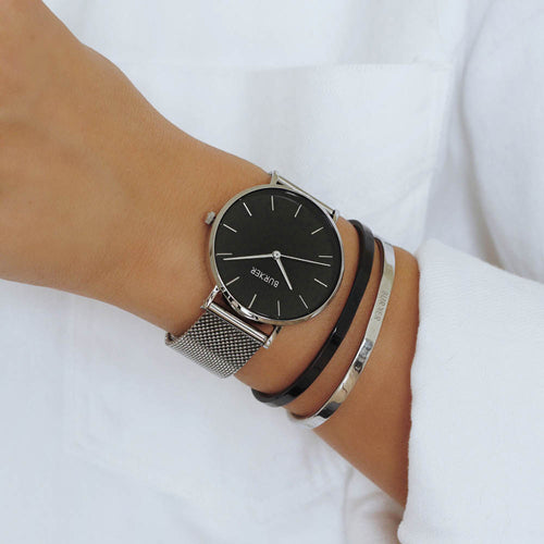 Ruby Silver Black Mesh