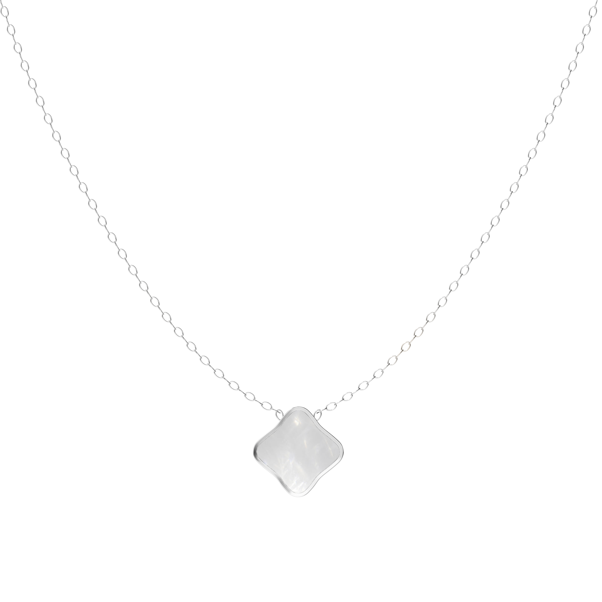 Flora Silver White Necklace