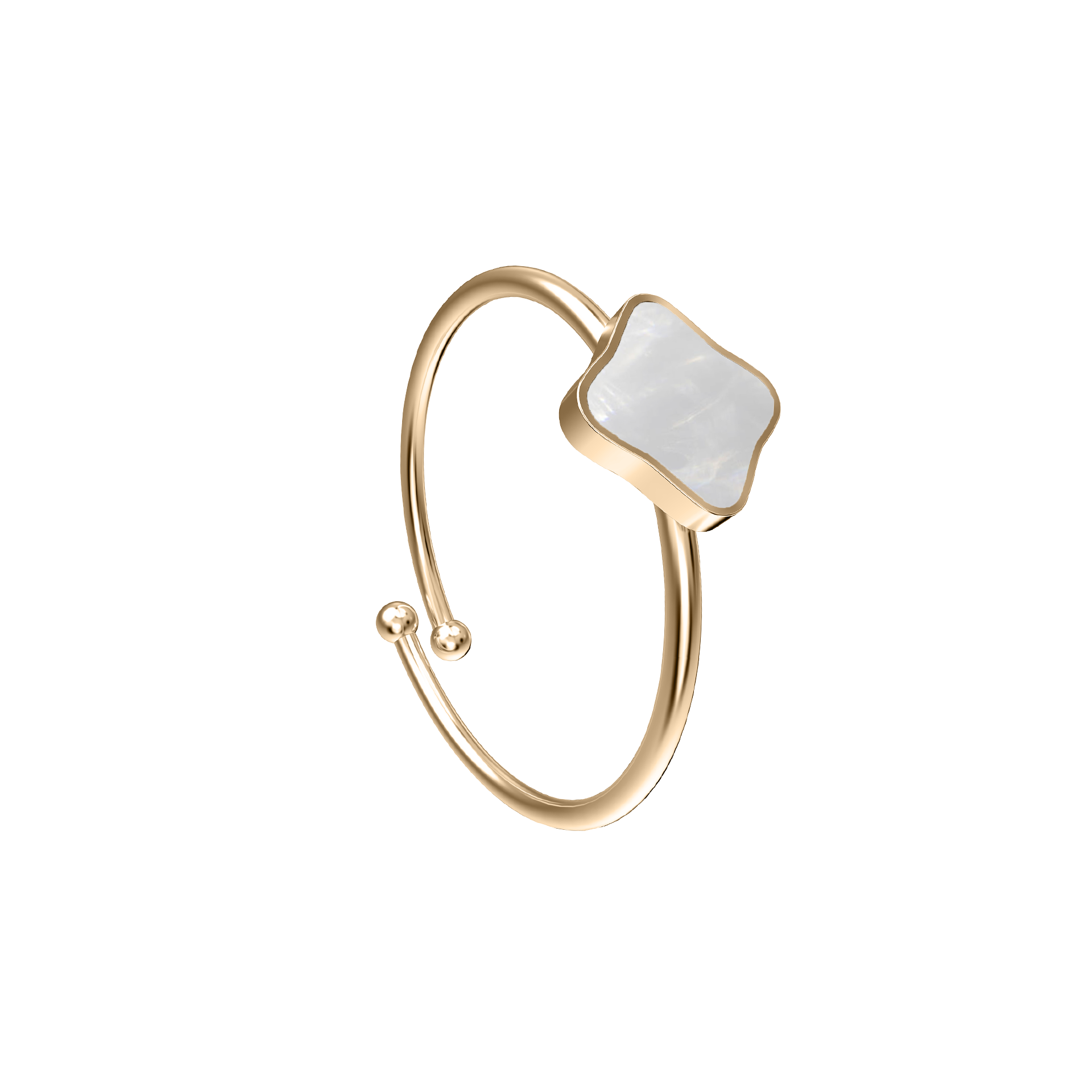 Flora Gold White Ring - изображение 1