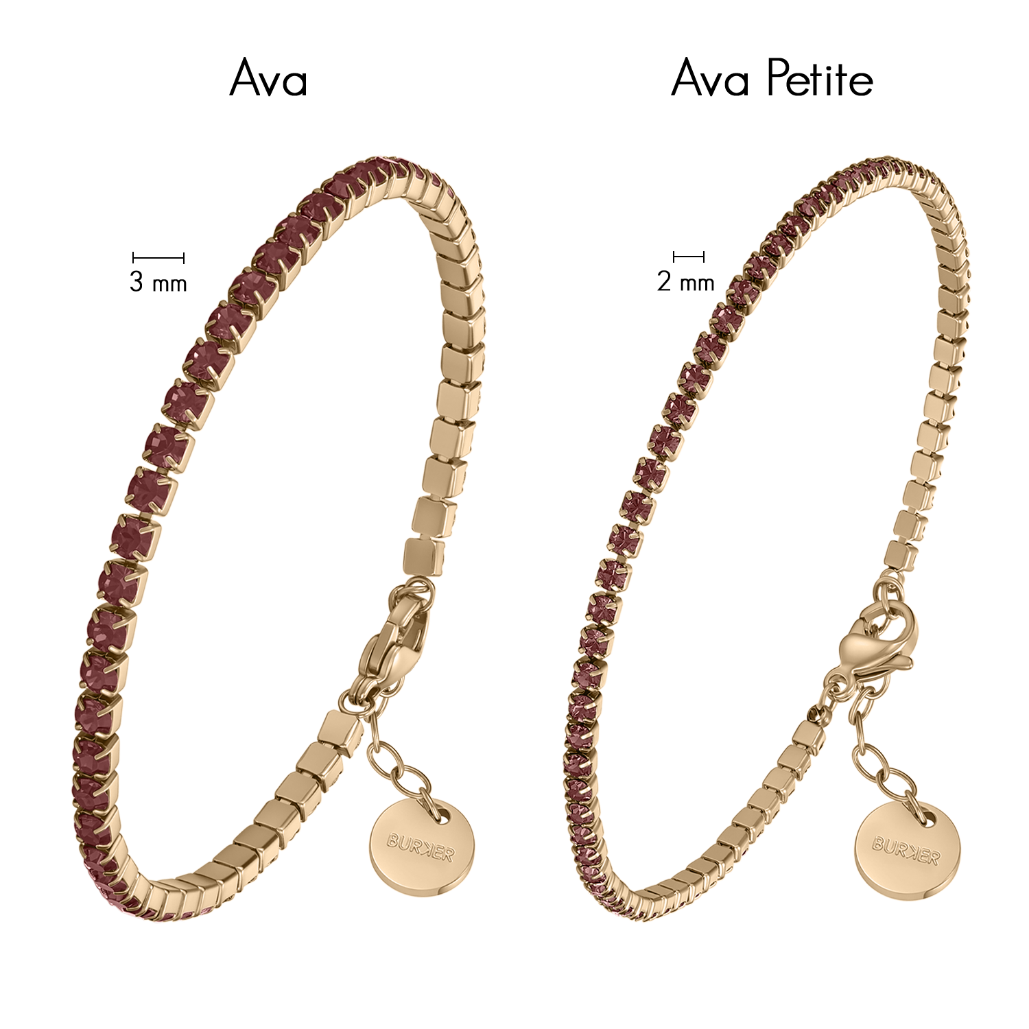 Ava Petite Gold Burgundy Bracelet - изображение 3