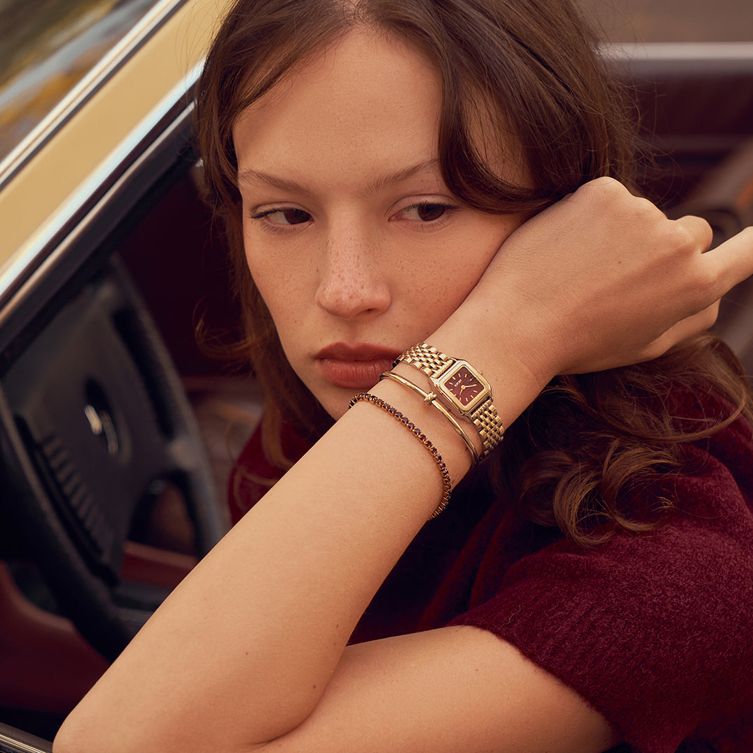 Ava Gold Burgundy