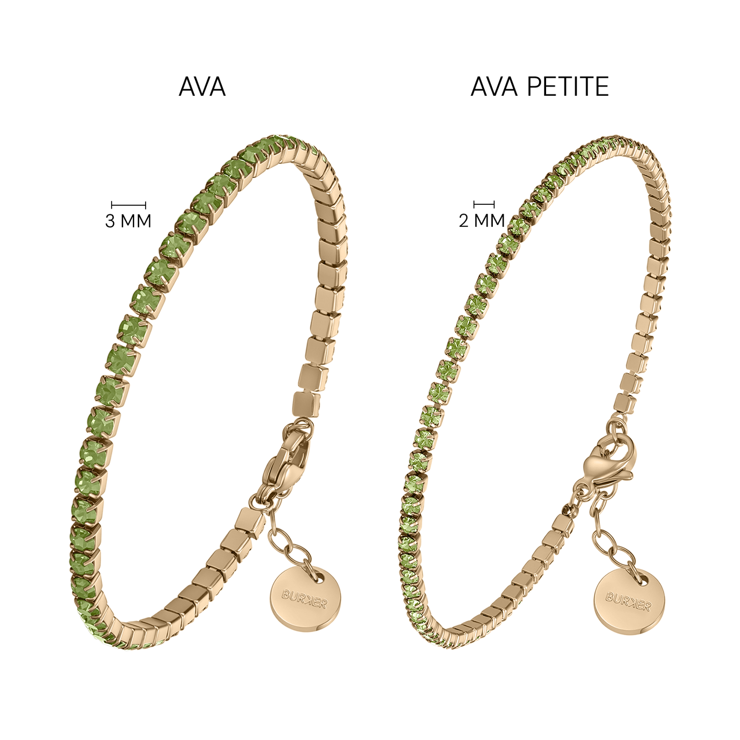Ava Petite Gold Olive Green Bracelet