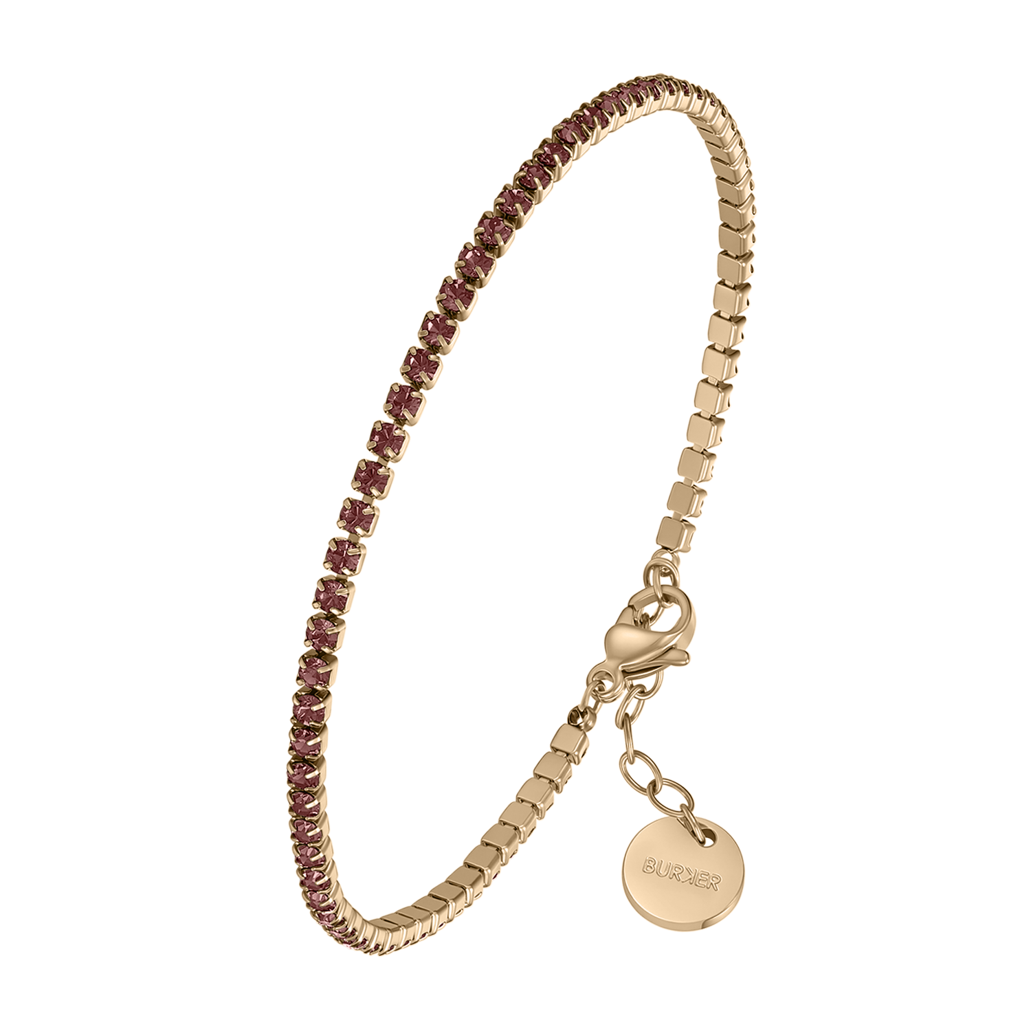 Ava Petite Gold Burgundy Bracelet