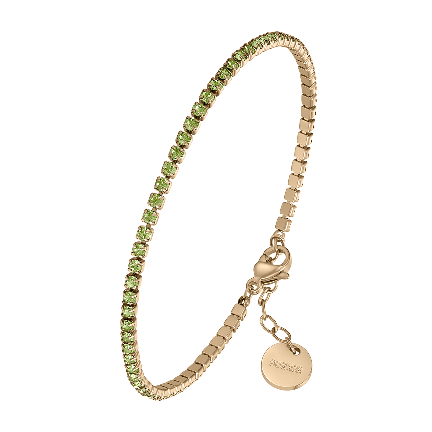 Ava Petite Gold Olive Green Bracelet