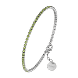 Ava Petite Silver Olive Green Bracelet