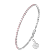 Ava Petite Silver Pink Bracelet