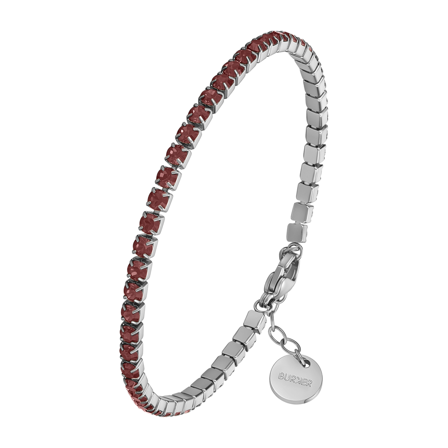 Ava Silver Burgundy Bracelet