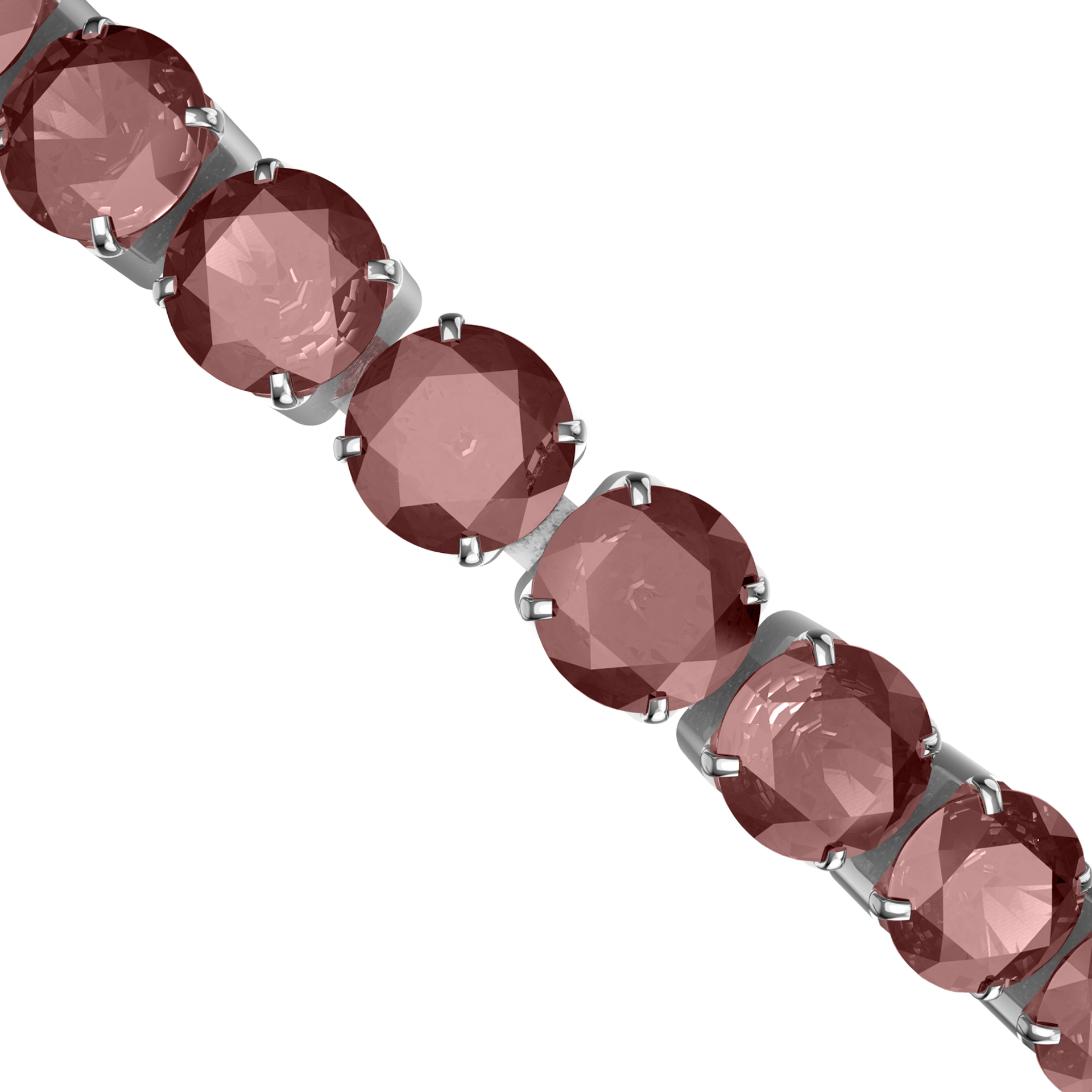 Ava Petite Silver Burgundy Bracelet